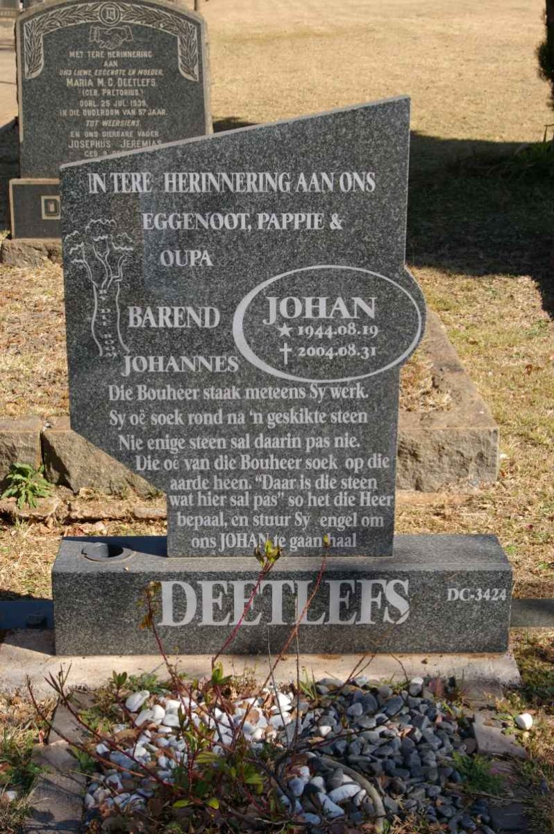 DEETLEFS Barend Johannes 1944-2004