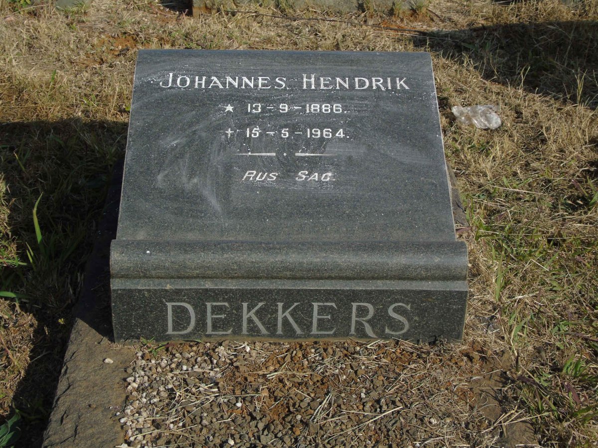DEKKERS Johannes Hendrik 1886-1964