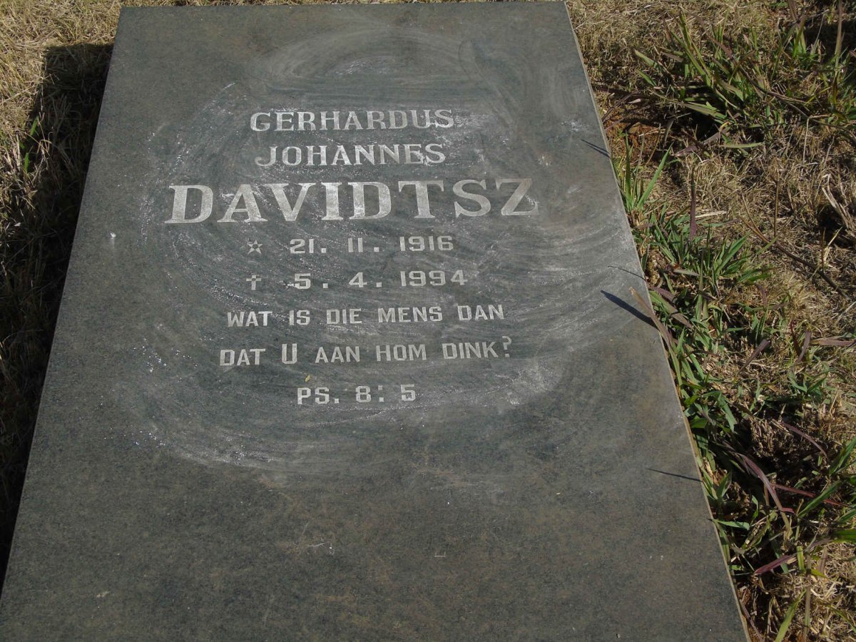 DAVIDTSZ Gerhardus Johannes 1916-1994