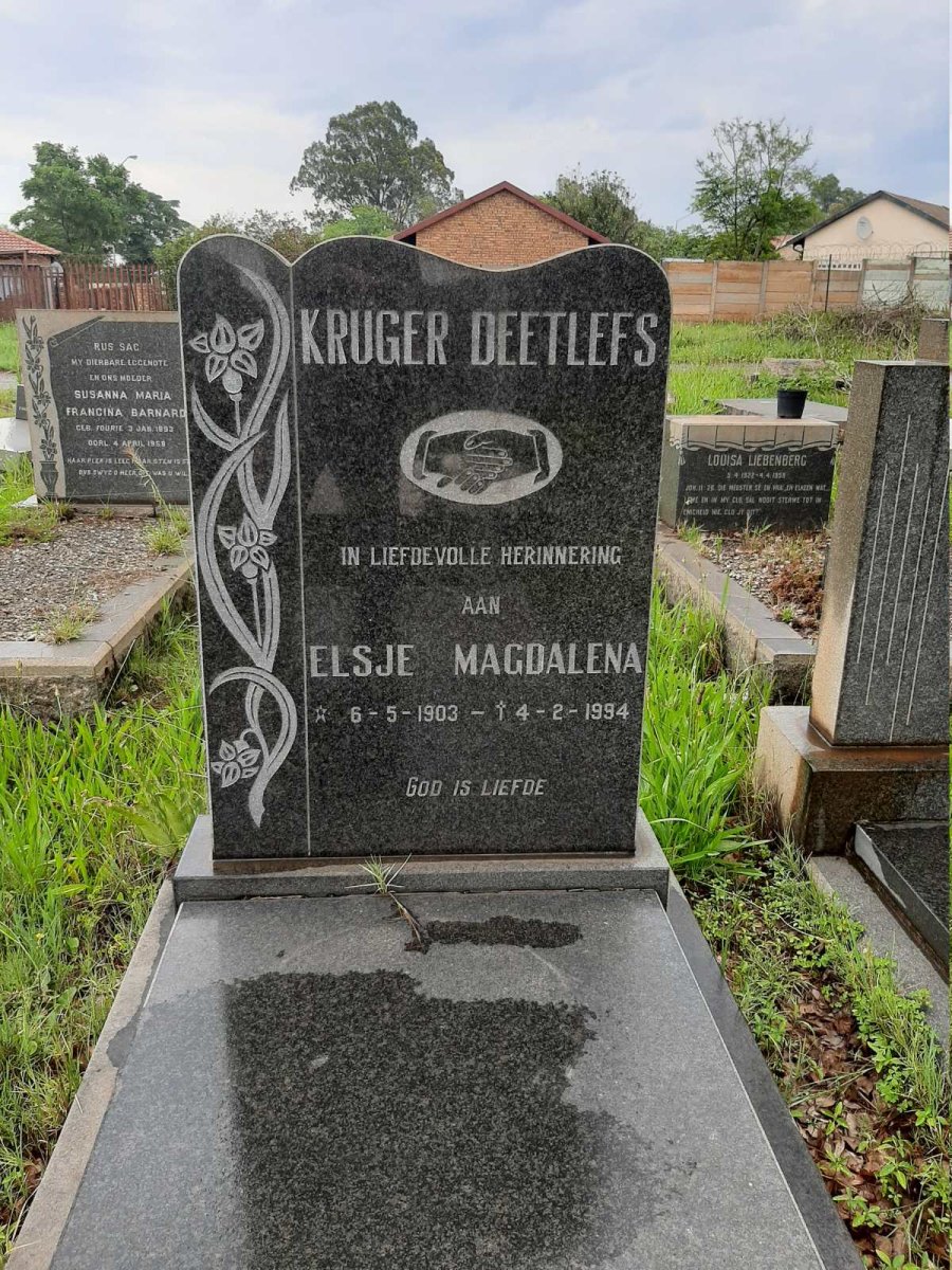 DEETLEFS Elsje Magdalena, KRUGER 1903-1994
