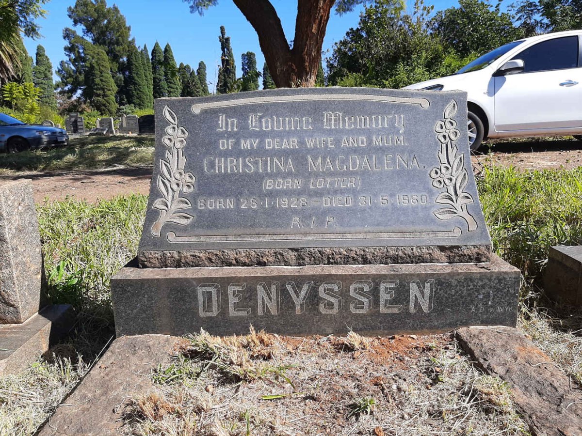 DENYSSEN Christina Magdalena nee LOTTER 1928-1960