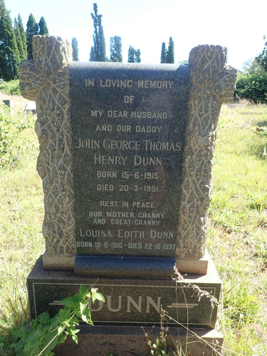 DUNN John George Thomas Henry 1915-1951 &amp; Louisa Edith 1916-1997