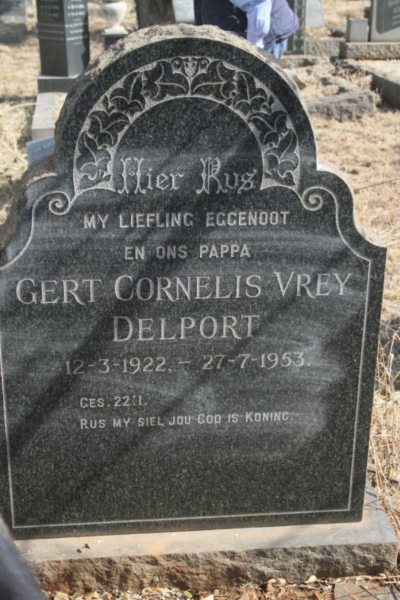 DELPORT Gert Cornelis Vrey 1922-1953