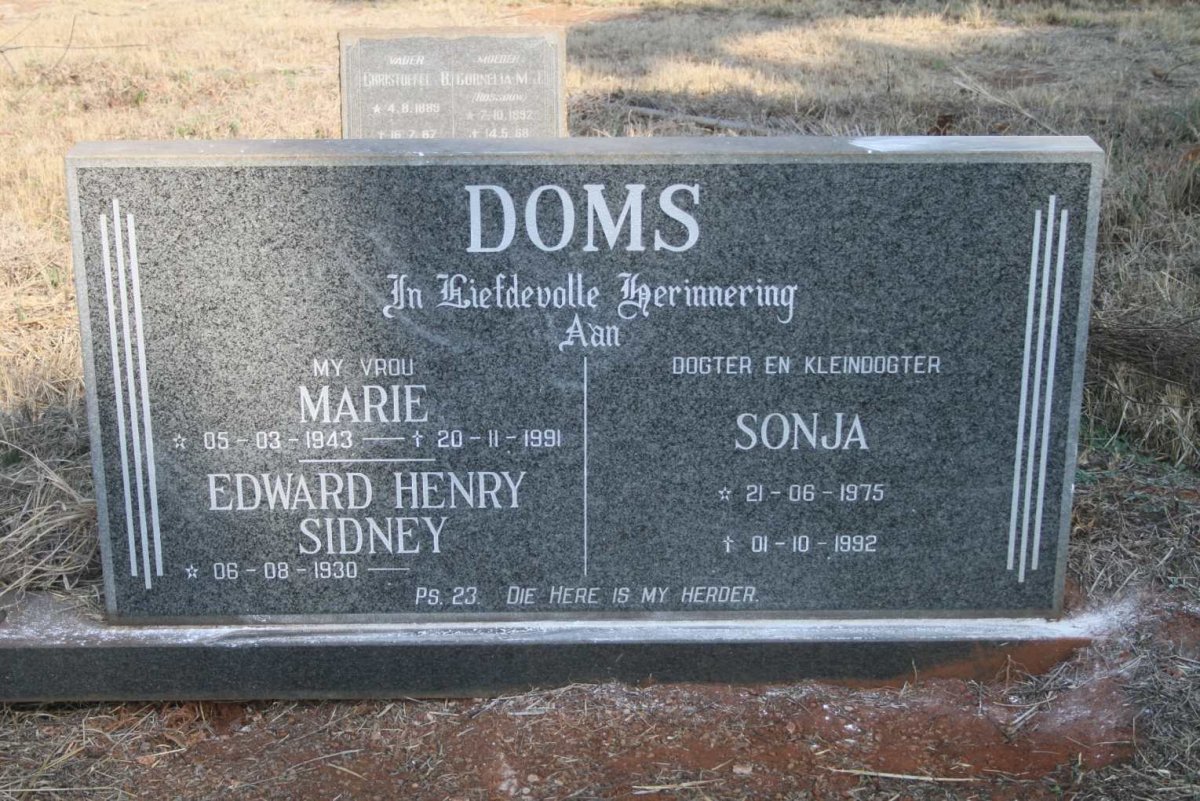 DOMS Edward Henry Sidney 1930- &amp; Marie 1943-1991