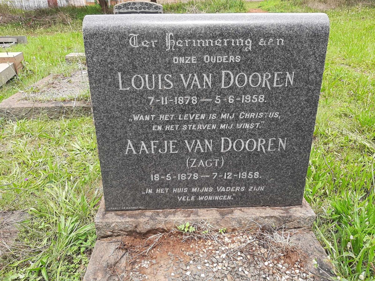 DOOREN Louis, van 1878-1958 &amp; Aafje ZAGT 1878-1958