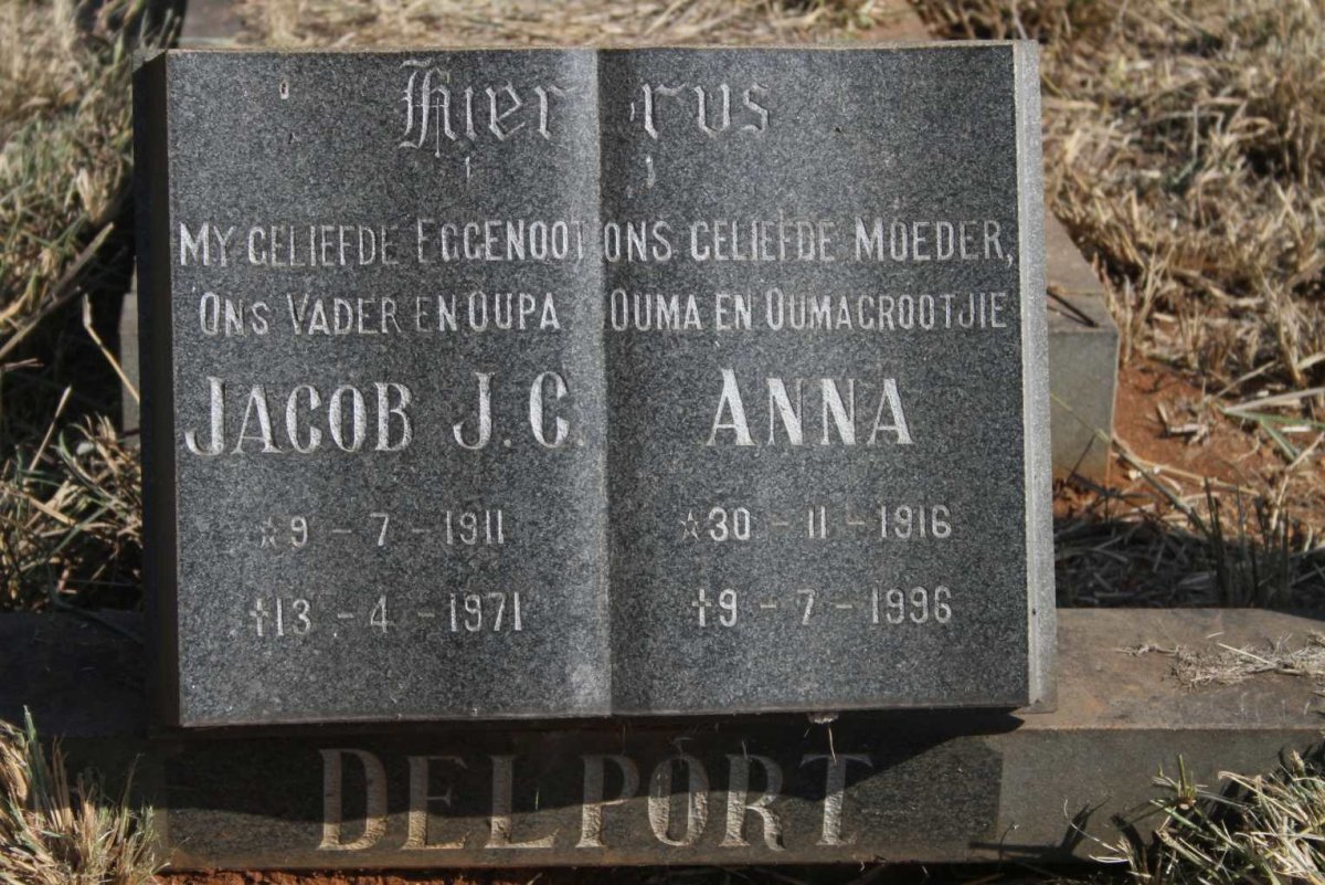 DELPORT Jacob J.C. 1911-1971 & Anna 1916-1996 :: DELPORT Klaas 1939-1970 :: DELPORT David 1946-1946 :: DELPORT Lowrens 1947-1995_2