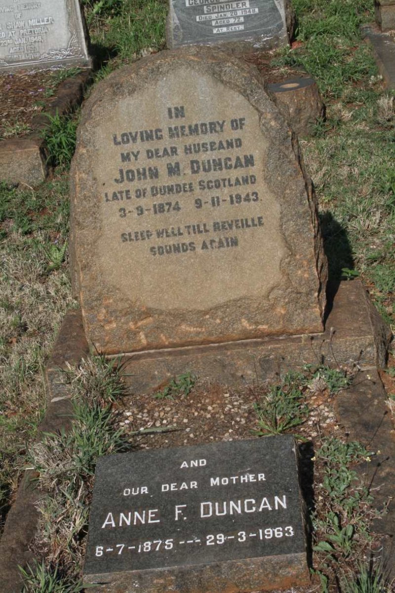 DUNCAN John M. 1874-1943 & Anne F. 1875-1963
