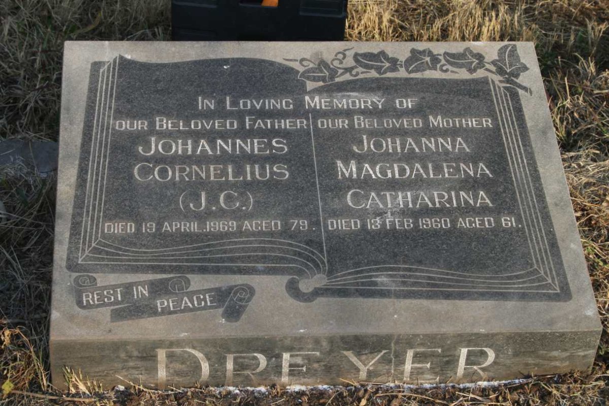 DREYER Johannes Cornelius -1969 & Johanna Magdalena Catharina -1960