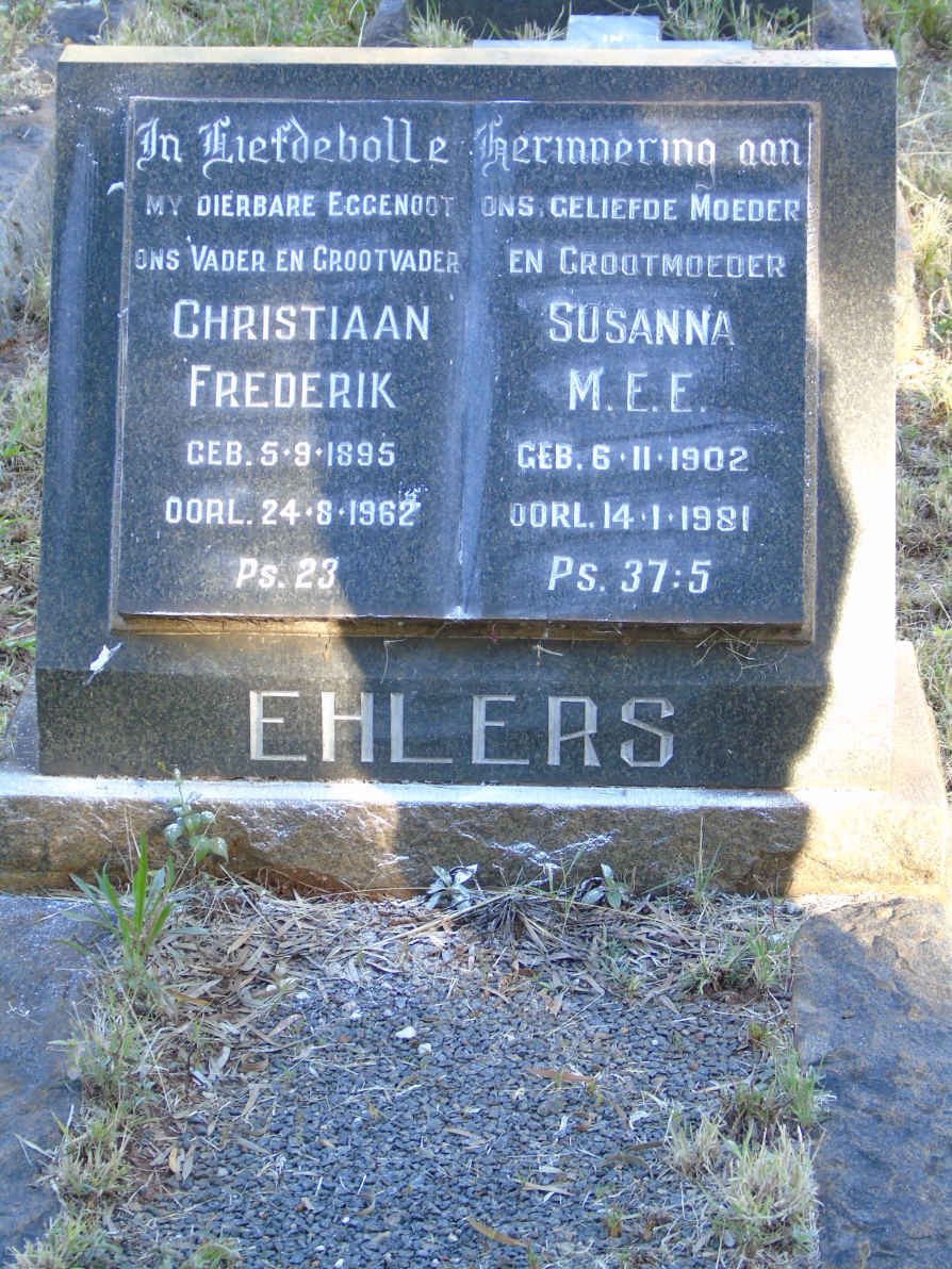 EHLERS Christiaan Frederik 1895-1962 &amp; Susanna M.E.E. 1902-1981