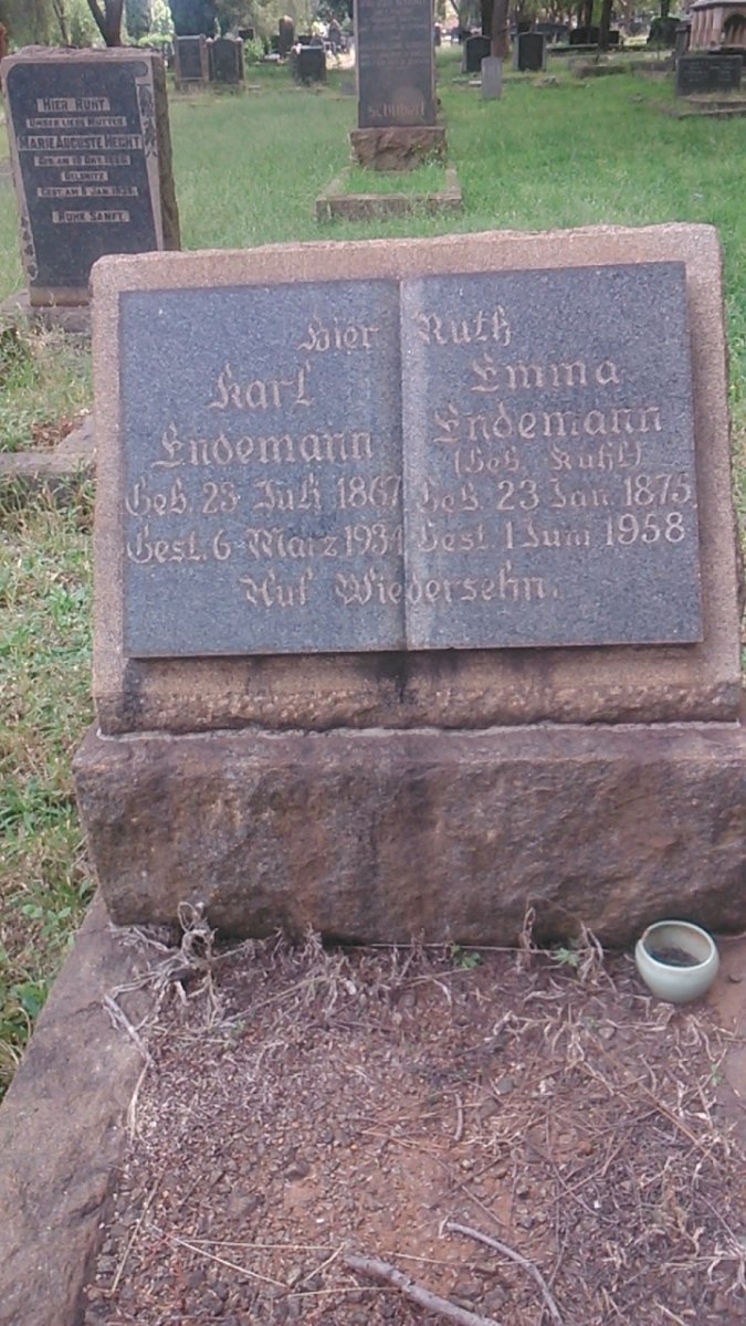 ENDEMANN Karl 1867-1934 &amp; Emma KUHL 1875-1958