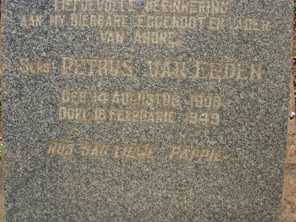 EEDEN Petrus, van 1908-1949