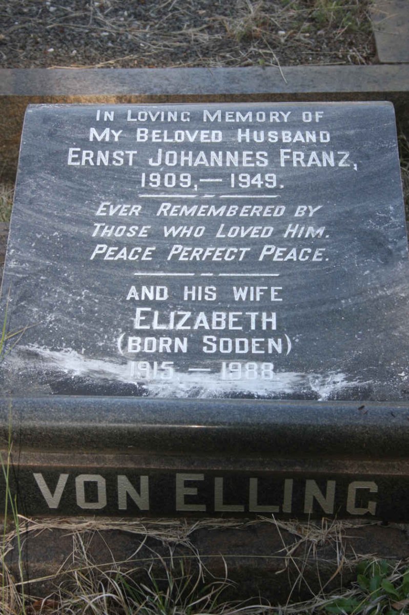 ELLING Ernst Johannes Franz, von 1909-1949 &amp; Elizabeth SODEN 1915-1988
