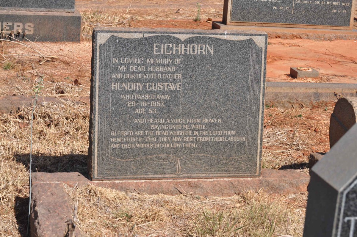 EICHHORN Hendry Gustave -1957