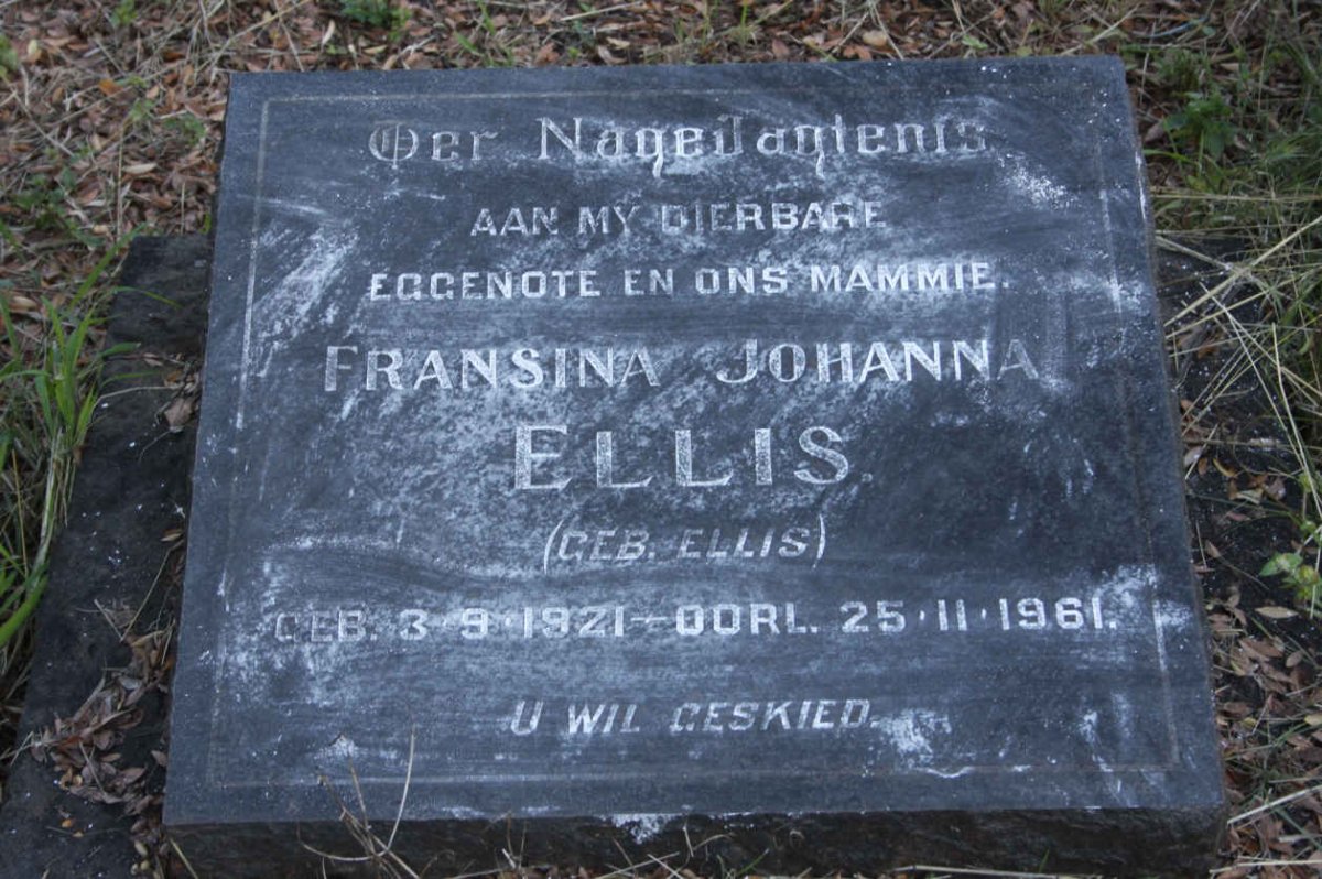 ELLIS Fransina Johanna nee ELLIS 1921-1961