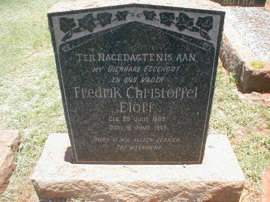 ELOFF Fredrik Christoffel 1869-1949