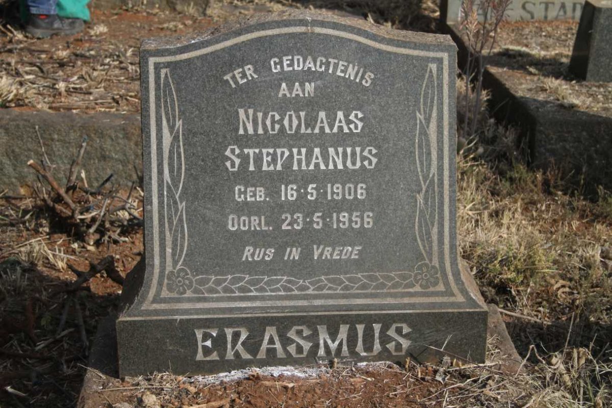 ERASMUS Nicolaas Stephanus 1906-1956