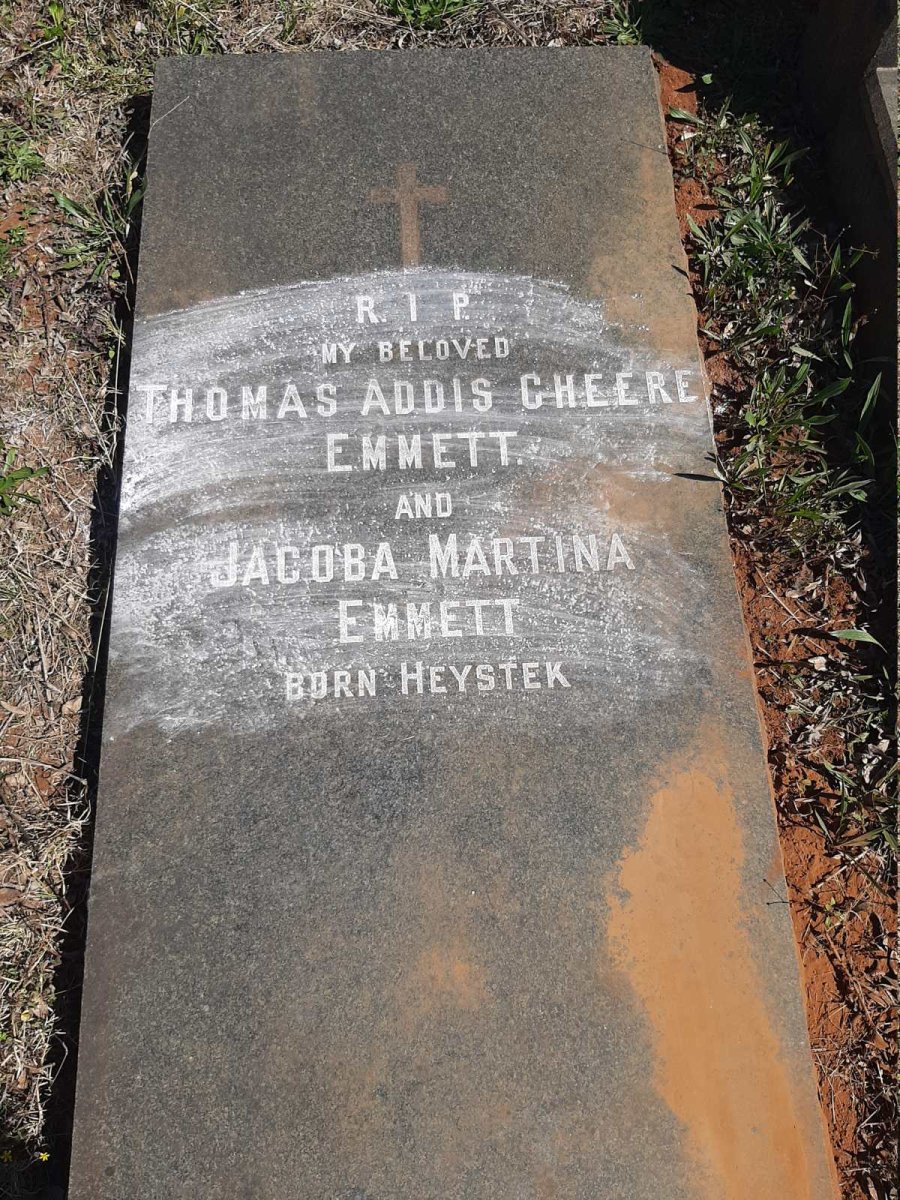 EMMETT Thomas Addis Cheere &amp; Jacoba Martina HEYSTEK