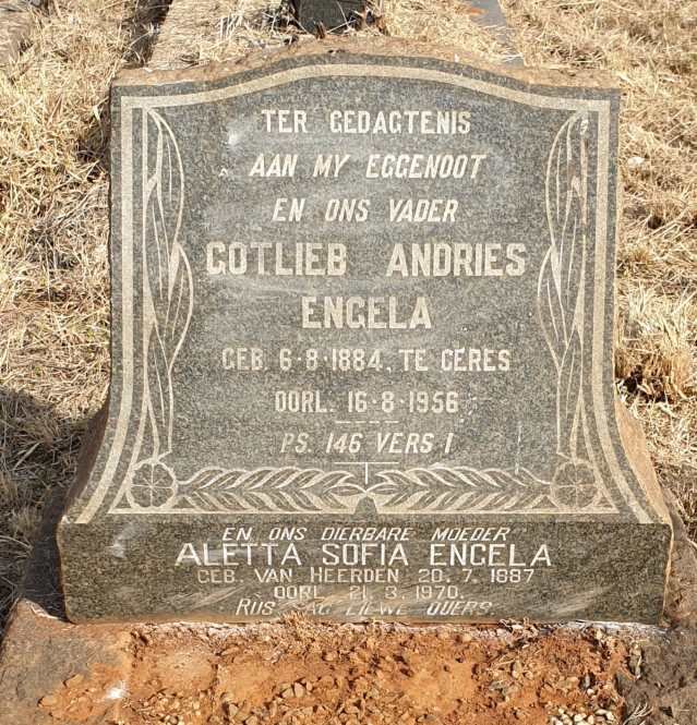 ENGELA Gotlieb Andries 1884-1956 & Aletta Sofia VAN HEERDEN 1887-1970