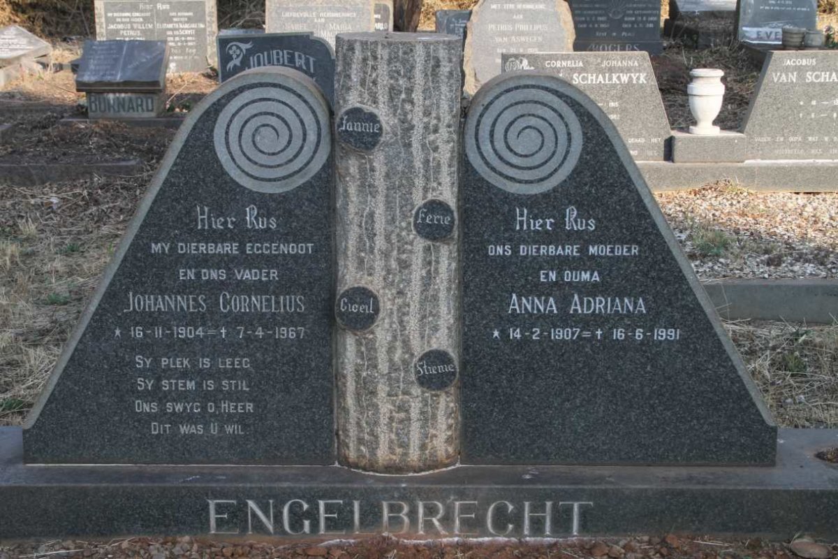 ENGELBRECHT Johannes Cornelius 1904-1967 & Anna Adriana 1907-1991