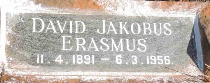 ERASMUS David Jakobus 1891-1956