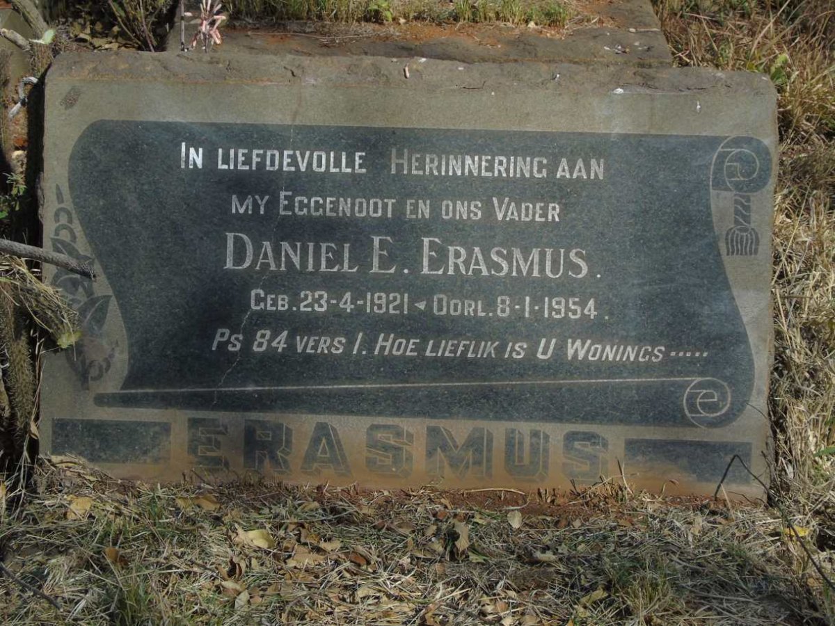 ERASMUS Daniel E. 1921-1954