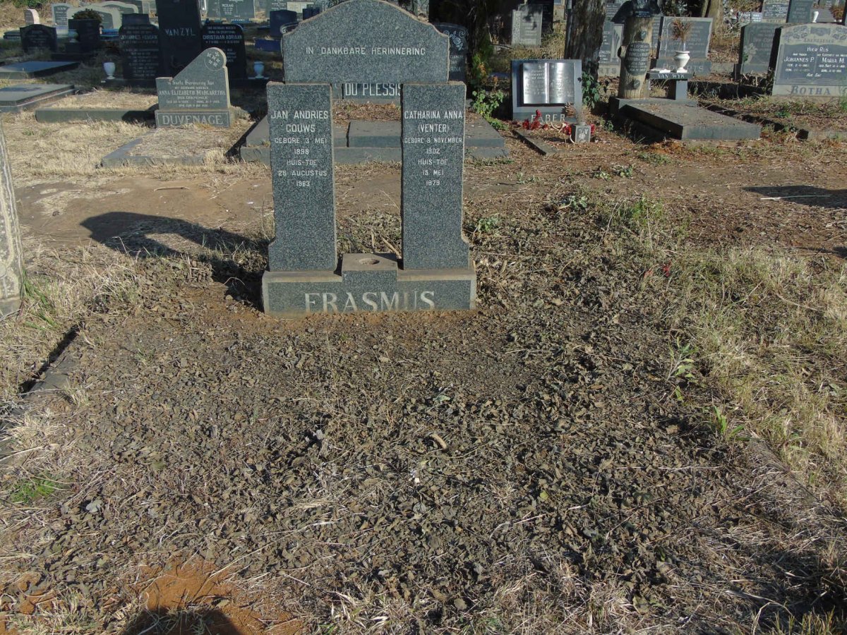 ERASMUS Jan Andries Gouws 1898-1963 &amp; Catharina Anna VENTER 1902-1979