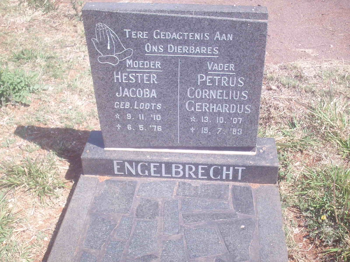 ENGELBRECHT Petrus Cornelius Gerhardus 1907-1983 &amp; Hester Jacoba LOOTS 1910-1976