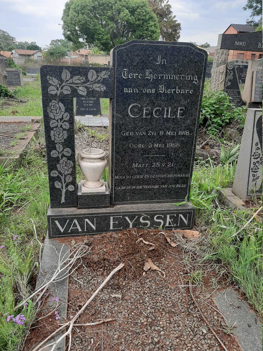 EYSSEN Cecile, van nee VAN ZYL 1918-1966