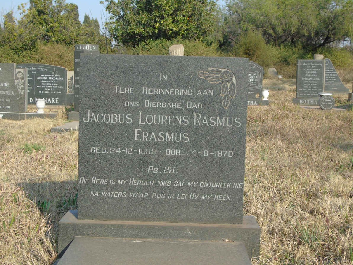 ERASMUS Jacobus Lourens Rasmus 1899-1970