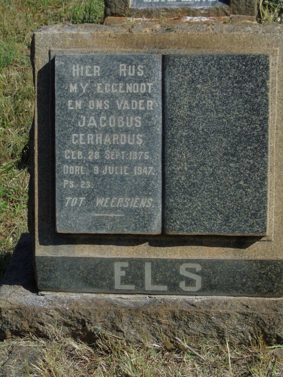 ELS Jacobus Gerhardus 1876-1947