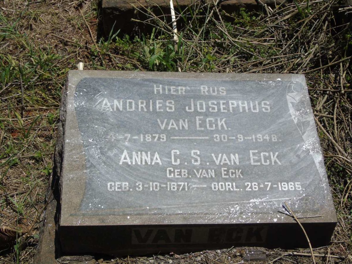 ECK Andries Josephus, van 1879-1948 & Anna C.S. nee VAN ECK 1871-1965