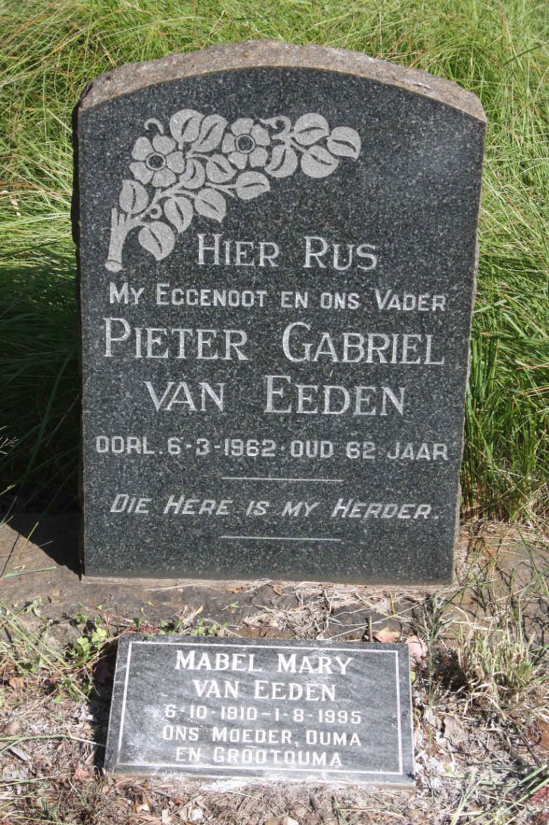 EEDEN Pieter Gabriel, van -1962 &amp; Mabel Mary 1910-1995
