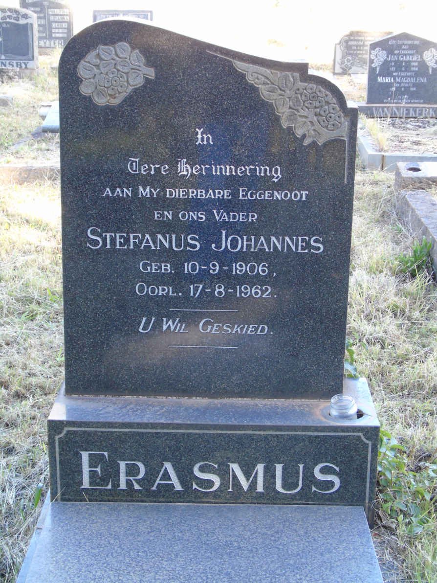 ERASMUS Stefanus Johannes 1906-1962 &amp; Gertruida Elizabeth Cornelia VERSTER 1912-1998