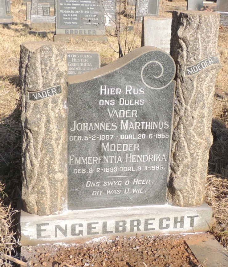 ENGELBRECHT Johannes Marthinus 1887-1955 & Emmerentia Hendrika 1893-1965