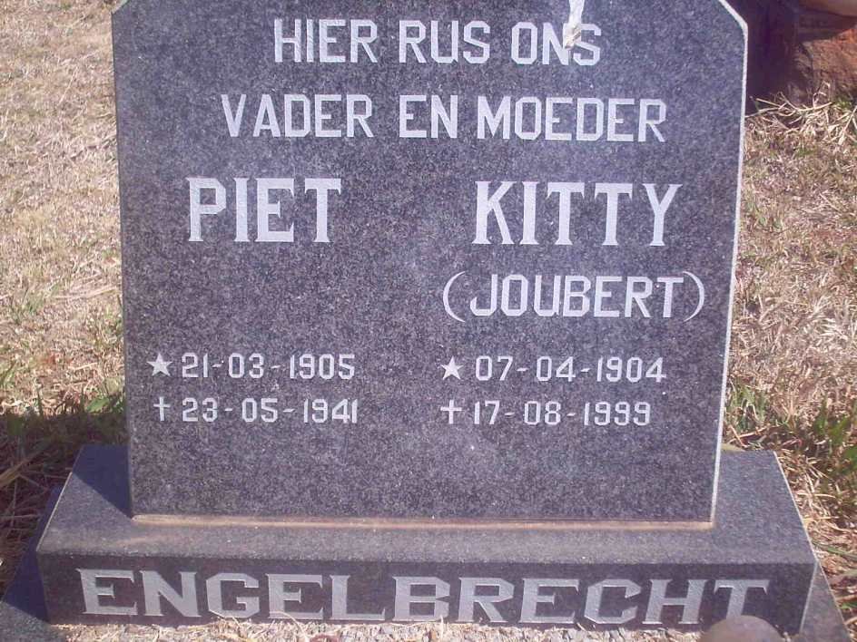 ENGELBRECHT Piet 1905-1941 &amp; Kitty JOUBERT 1904-1999