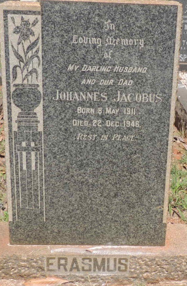 ERASMUS Johannes Jacobus 1911-1946