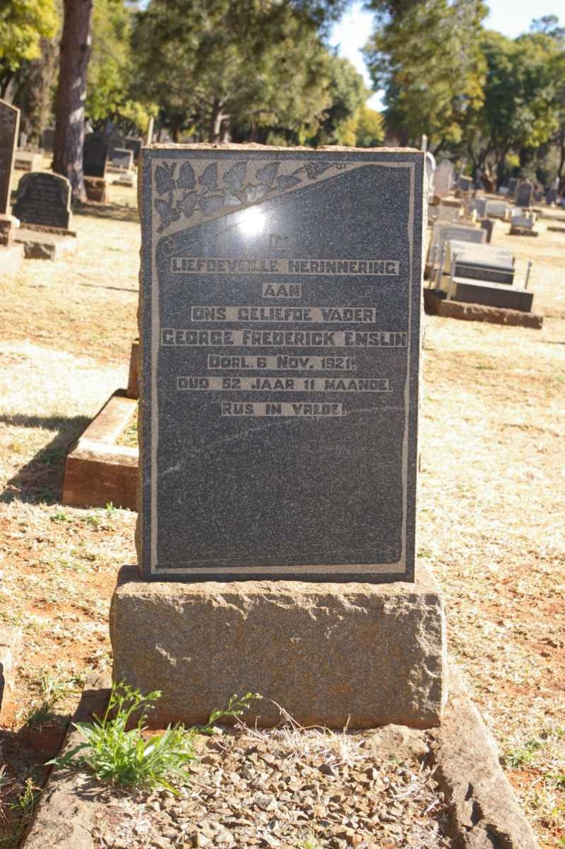 ENSLIN George Frederick -1921