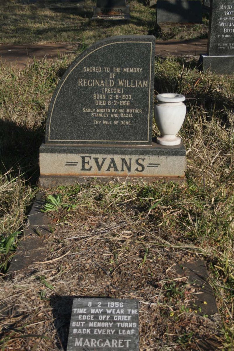EVANS Reginald William 1933-1956