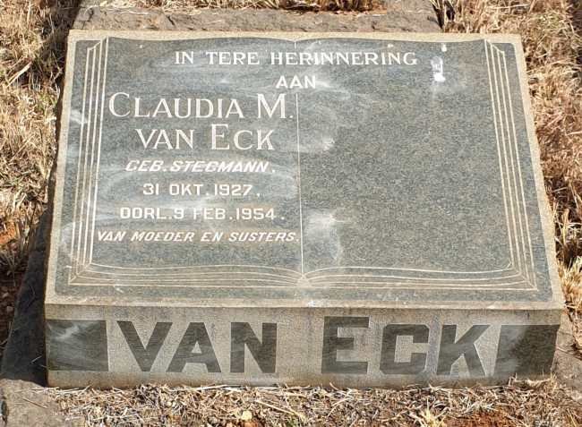 ECK Claudia M., van nee STEGMANN 1927-1954