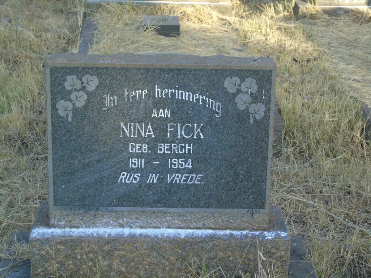 FICK Nina nee BERGH 1911-1954