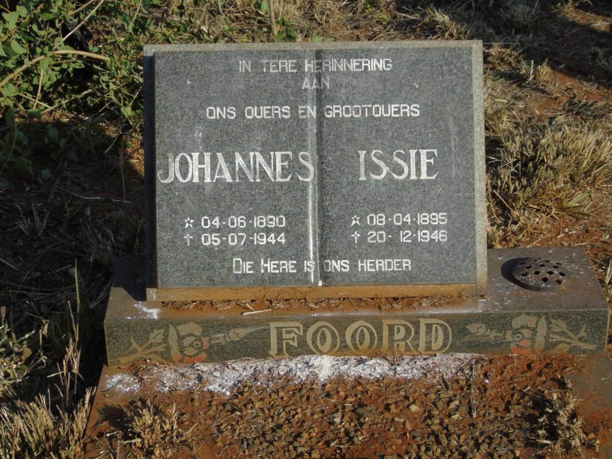 FOORD Johannes 1890-1944 & Issie 1895-1946
