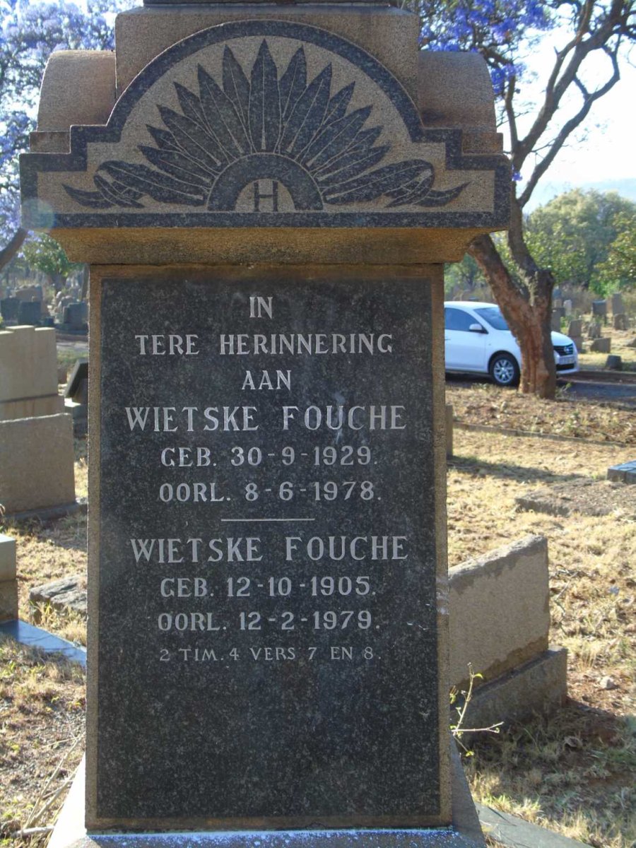 FOUCHE Wietske 1905-1979 :: FOUCHE Wietske 1929-1978