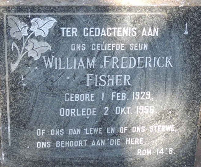 FISHER William Frederick 1929-1956