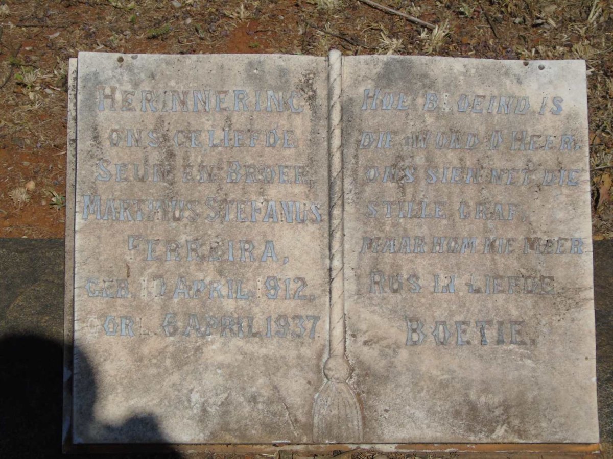 FERREIRA Martinus Stefanus 1912-1937 