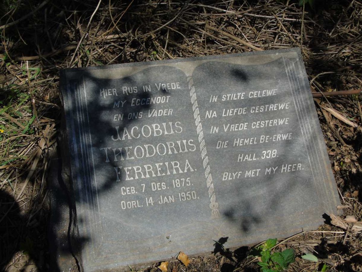 FERREIRA Jacobus Theodorus 1875-1950