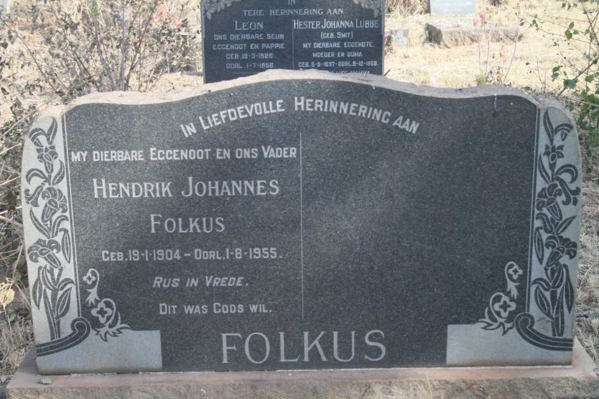 FOLKUS Hendrik Johannes 1904-1955