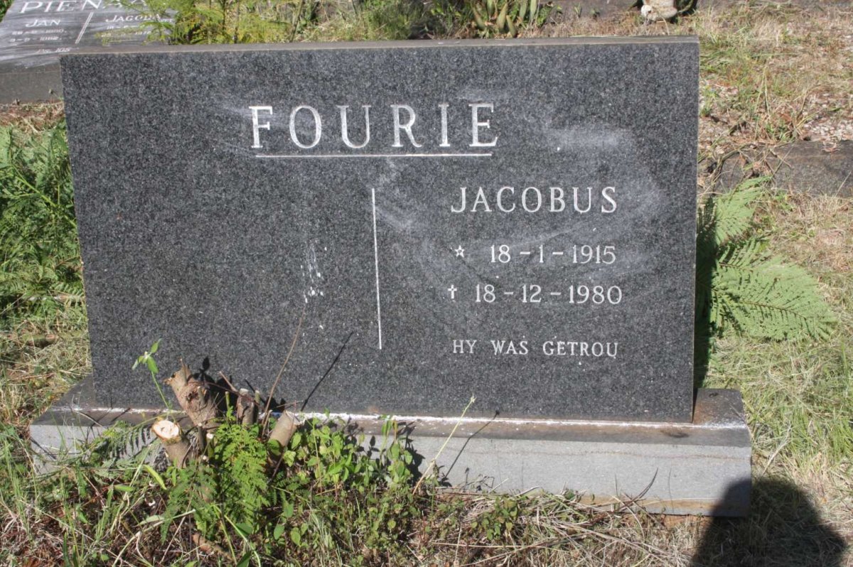 FOURIE Jacobus 1915-1980