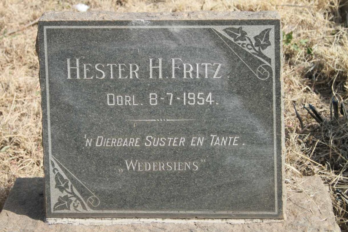 FRITZ Hester H. -1954