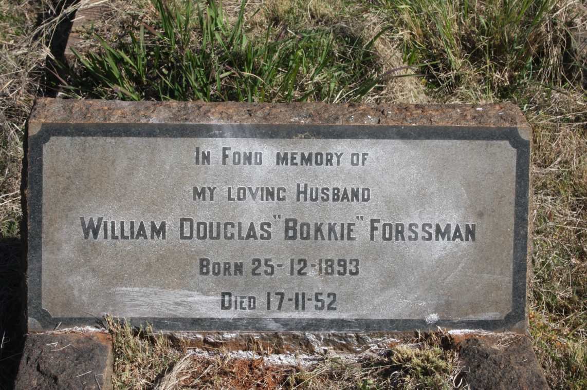 FORSSMAN William Douglas 1893-1952