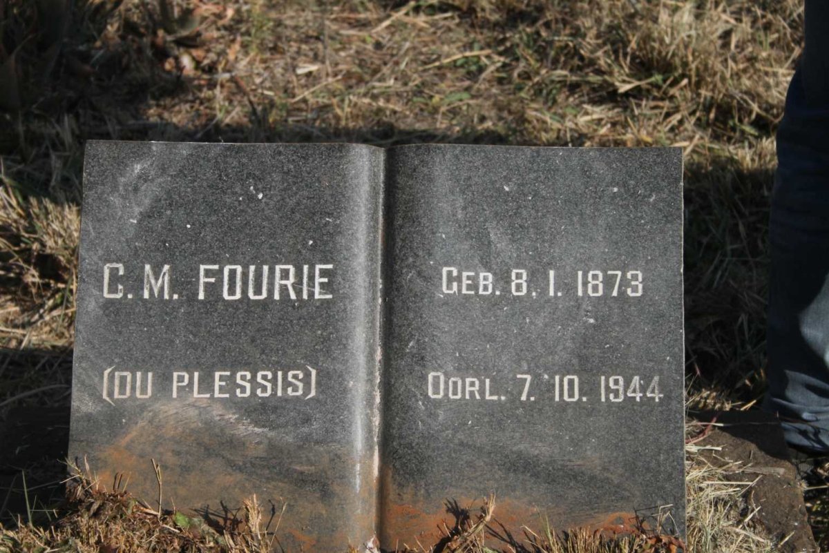 FOURIE C.M. nee DU PLESSIS 1873-1944